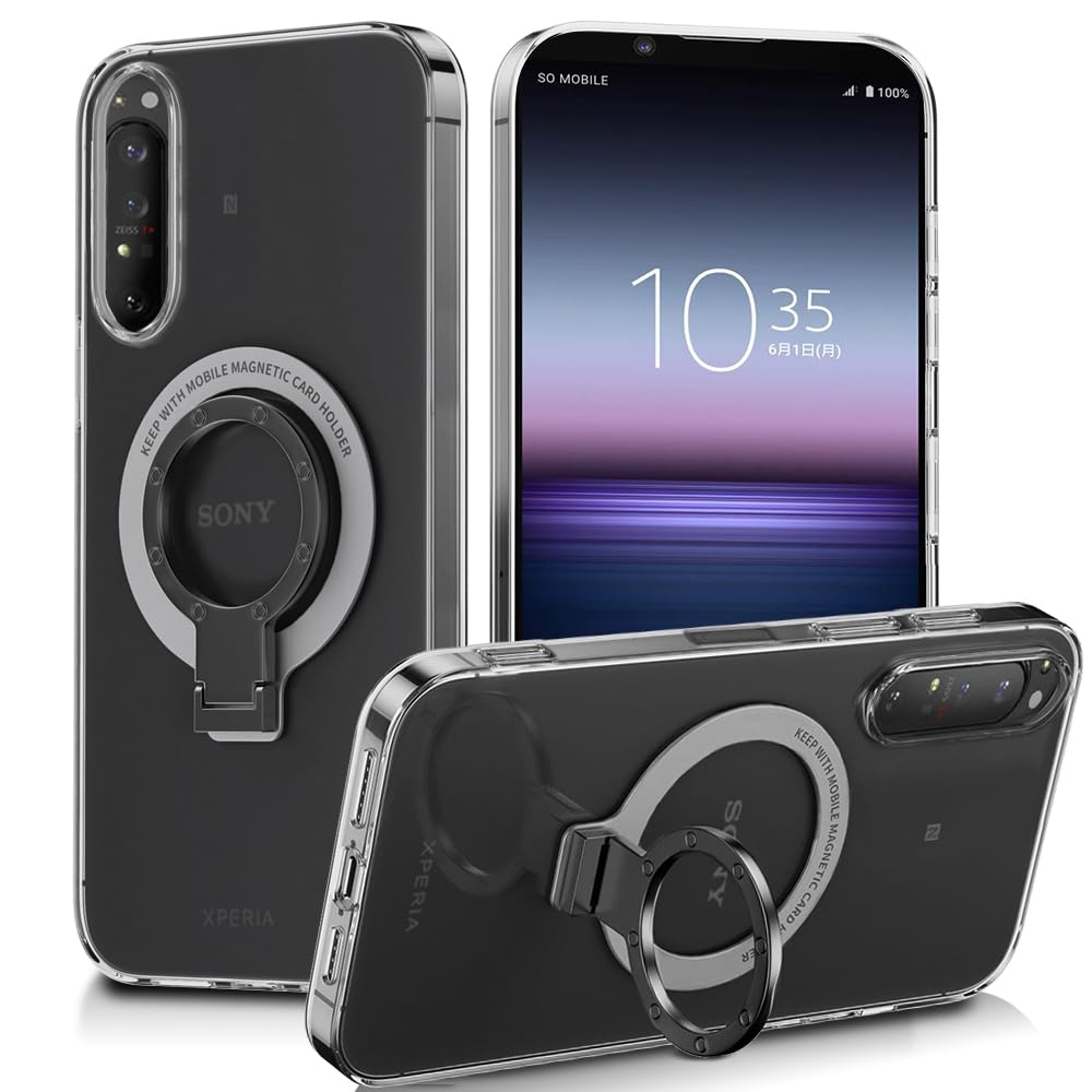 Xperia 1 II (SO-51A) 本体　純正ケースと社外ケース付き Amazon.co.jp: 対応 Xperia 1 II SO-51A ケース 透明 SOG01 リング付き
